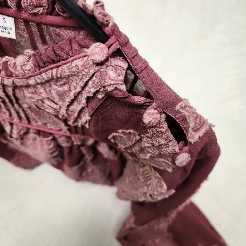 WILFRED | Aritzia Lourdes Floral Embroidered Long Sleeve  Mauve Blouse Size S - Picture 7 of 13